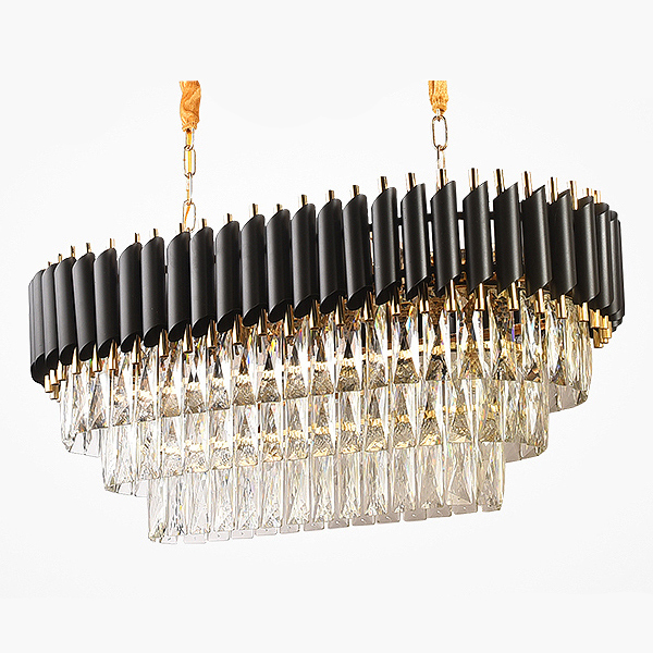 Люстра Empire Black Rectangular Chandelier Crystal Черный Золотой Прозрачный Люстра Empire Black Rectangular Chandelier Crystal Черный Золотой Прозрачный в Тюмени | Loft Concept