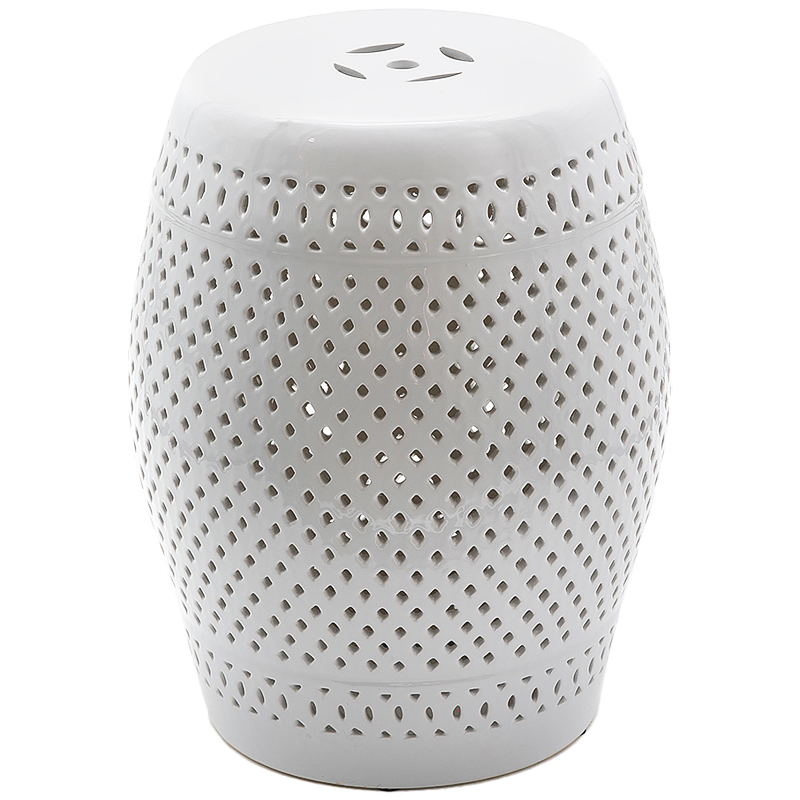 Керамический табурет Diamond Pattern Garden Stool - White Белый Керамический табурет Diamond Pattern Garden Stool - White Белый в Тюмени | Loft Concept
