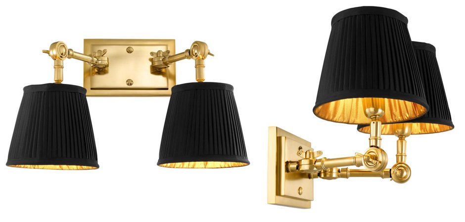 Бра Wall Lamp Wentworth Double Gold+Black Бра Wall Lamp Wentworth Double Gold+Black - Loft-Concept в Тюмени