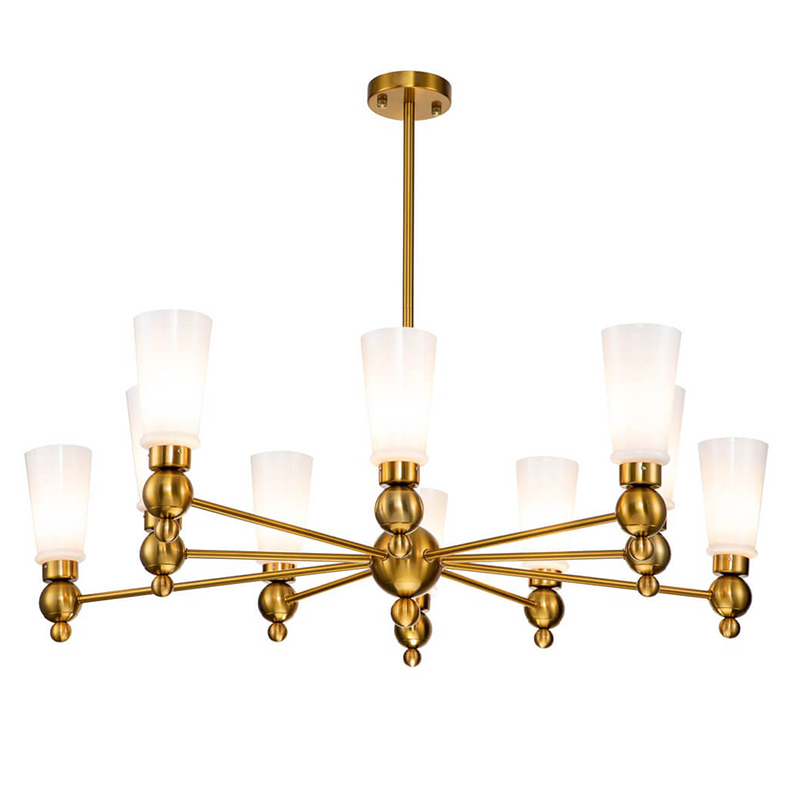 Люстра Chamila Chandelier 10 Латунь Белый Люстра Chamila Chandelier 10 Латунь Белый в Тюмени | Loft Concept