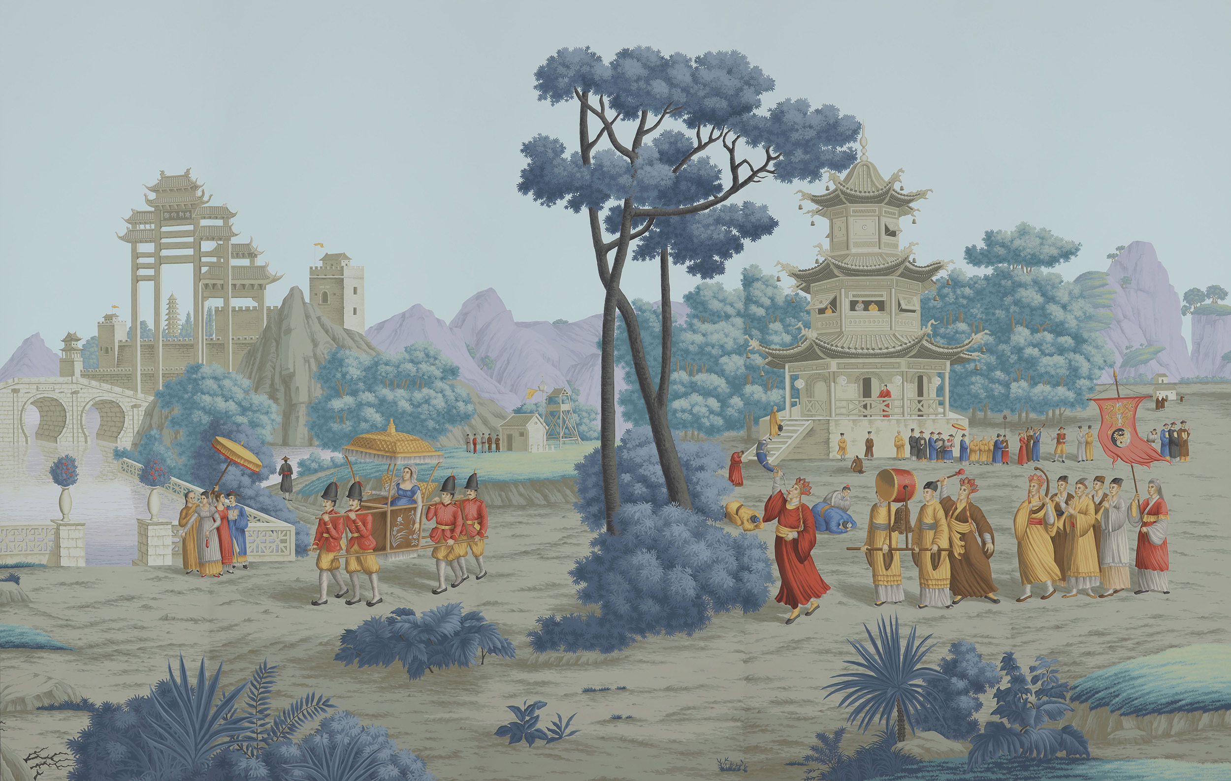 Обои ручная роспись Procession Chinoise Charvet on scenic paper Обои ручная роспись Procession Chinoise Charvet on scenic paper - постер Loft-Concept в Тюмени