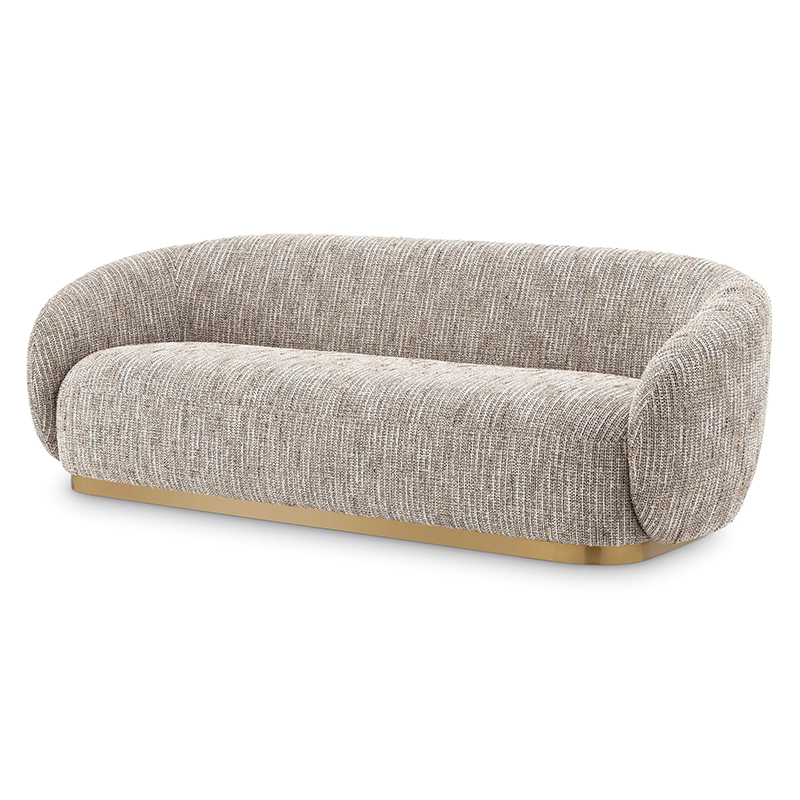 Диван Eichholtz Sofa Brice Mademoiselle Beige Бежево-серый Латунь Диван Eichholtz Sofa Brice Mademoiselle Beige Бежево-серый Латунь в Тюмени | Loft Concept