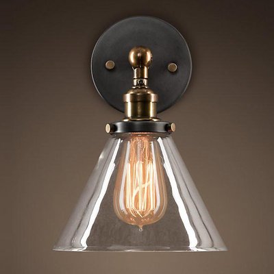 Бра Loft Clear Glass Wide Cloche Черный Бра Loft Clear Glass Wide Cloche Черный в Тюмени | Loft Concept