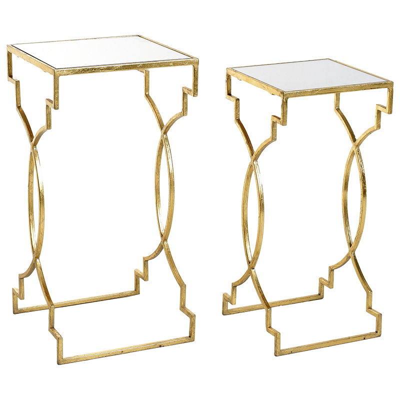 Комплект приставных столов Cowan Side Tables Золотой Прозрачный Комплект приставных столов Cowan Side Tables Золотой Прозрачный в Тюмени | Loft Concept