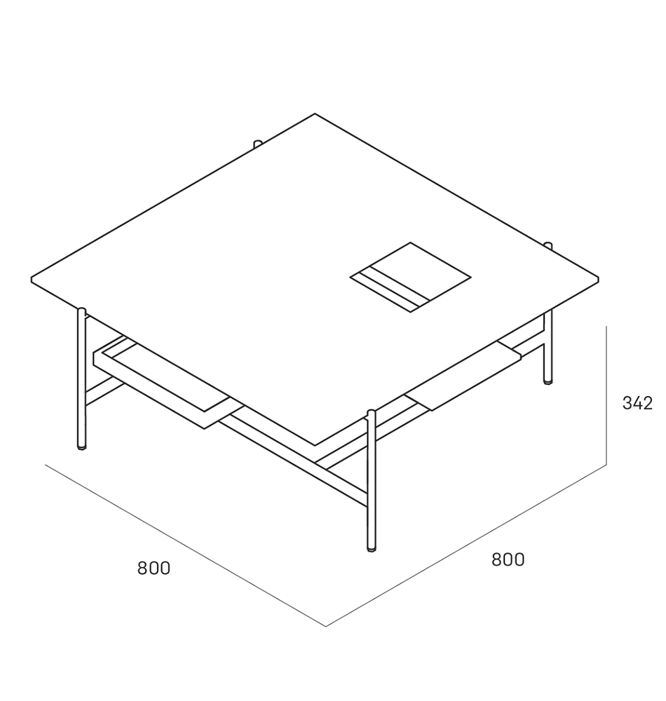 Karat журнальный столик цвета тёмный камень с съемным подносом в Тюмени