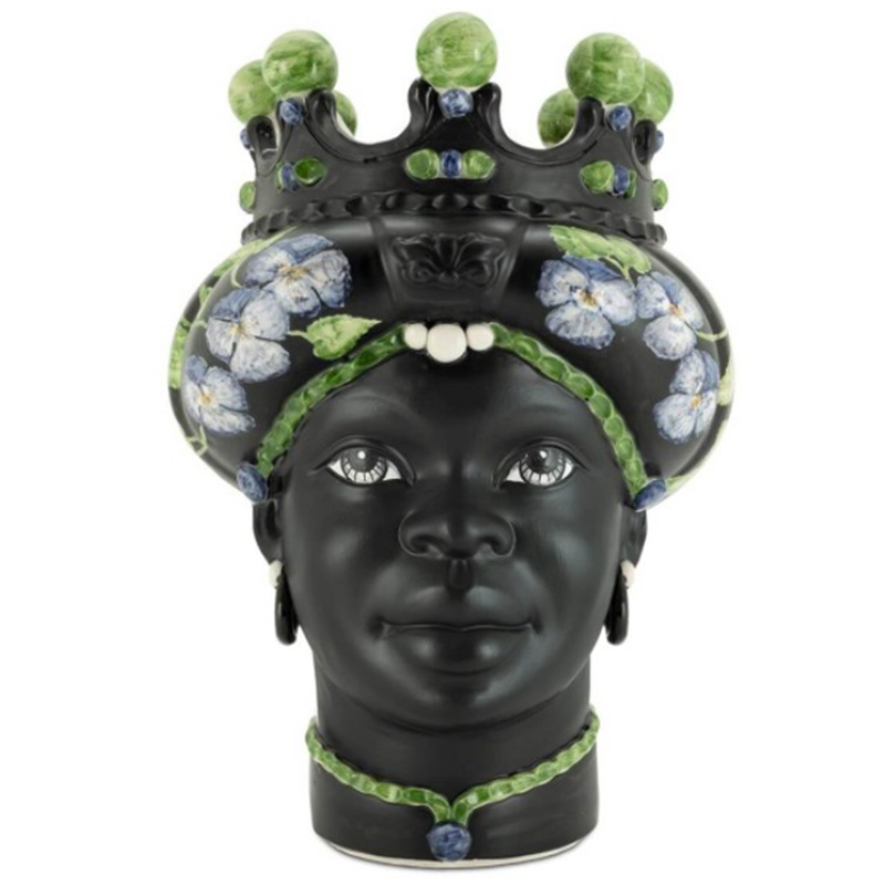Ваза VASE MORO LADY CROWN VIOLET Черный Зеленый Фиолетовый Ваза VASE MORO LADY CROWN VIOLET Черный Зеленый Фиолетовый в Тюмени | Loft Concept