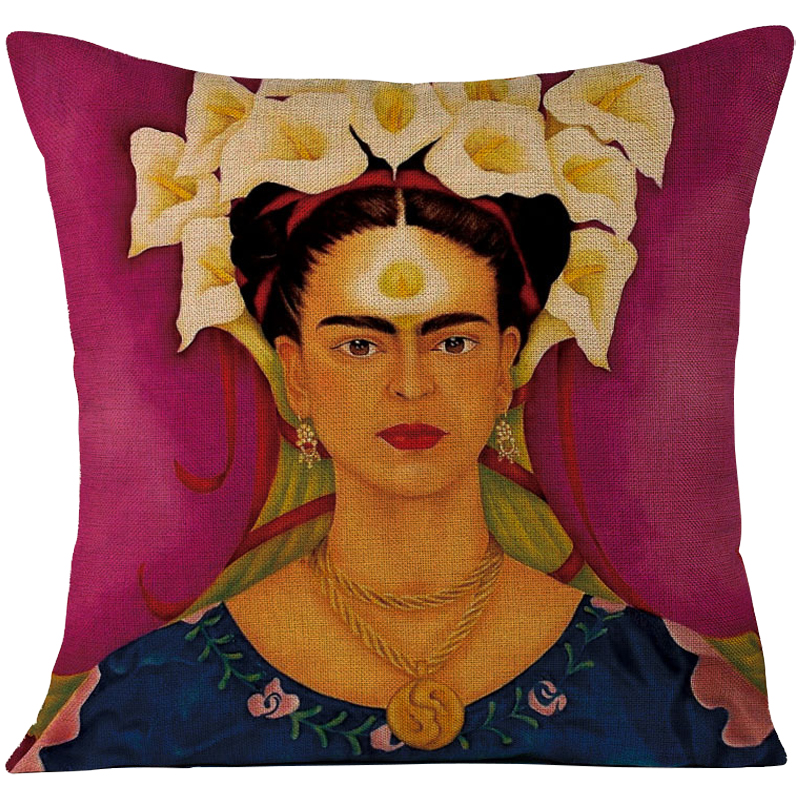 Декоративная подушка Frida Kahlo 11 Пурпурный Мульти в Тюмени | Loft Concept 
