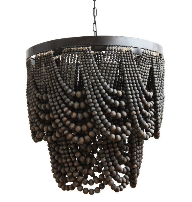 Люстра Amelia Wood Bead Chandelier Черный Коричневый Люстра Amelia Wood Bead Chandelier Черный Коричневый в Тюмени | Loft Concept
