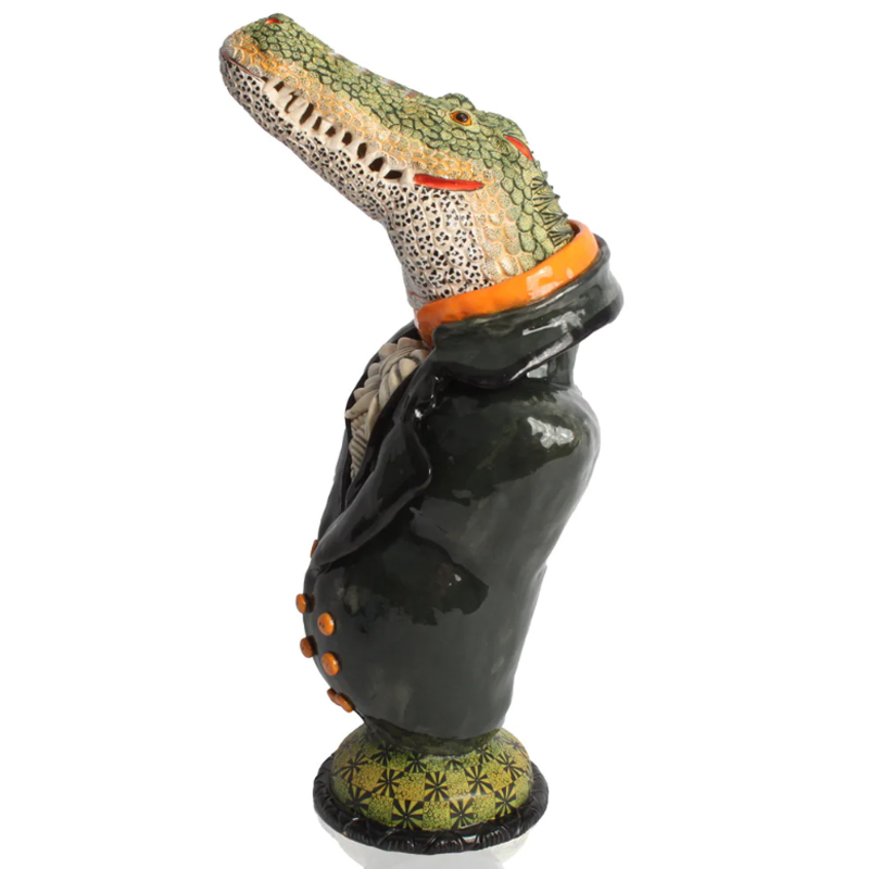 Статуэтка Crocodile Figure Tureen Черный Зеленый Статуэтка Crocodile Figure Tureen Черный Зеленый в Тюмени | Loft Concept