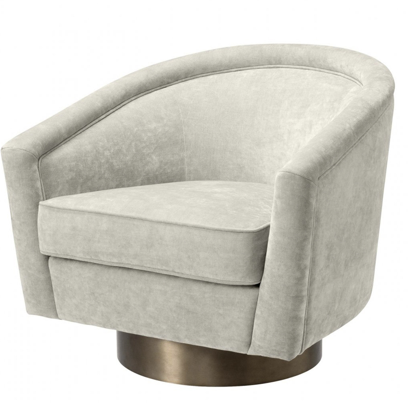 Кресло Eichholtz Swivel Chair Catene Sand Бежево-серый матовое золото Кресло Eichholtz Swivel Chair Catene Sand Бежево-серый матовое золото в Тюмени | Loft Concept