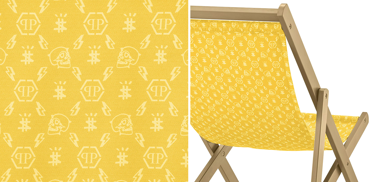 Кресло Philipp Plein Deck Chair Жёлтое - фото №1