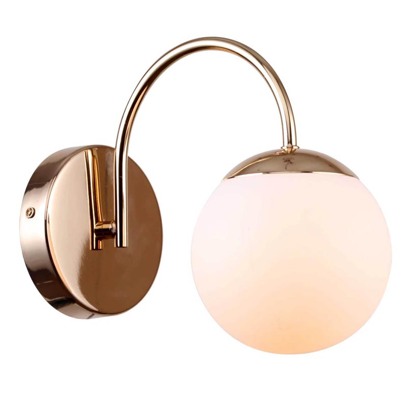 Бра Gooseneck Pelle Sconce Белое матовое стекло Глянцевое золото Бра Gooseneck Pelle Sconce Белое матовое стекло Глянцевое золото в Тюмени | Loft Concept