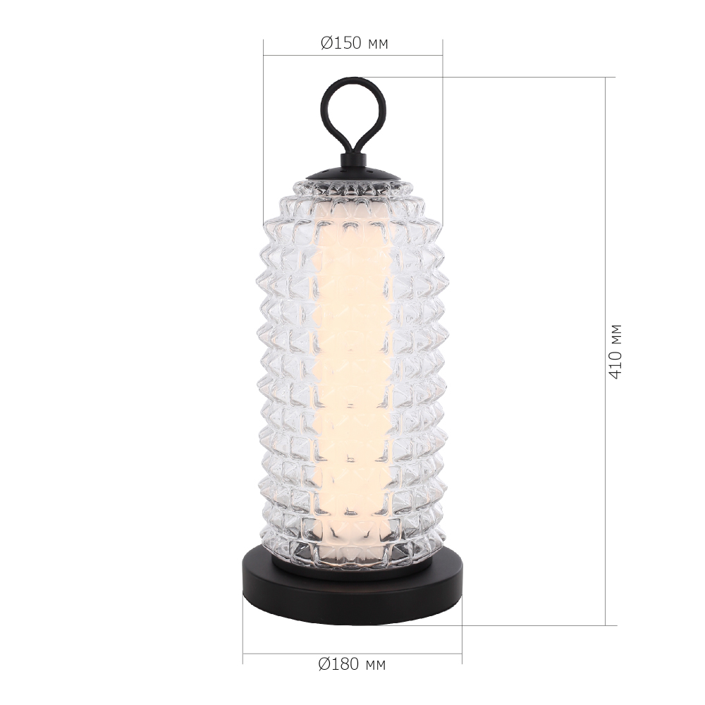 Настольная лампа с прозрачным факутрным стеклянным плафоном Sonora в Тюмени