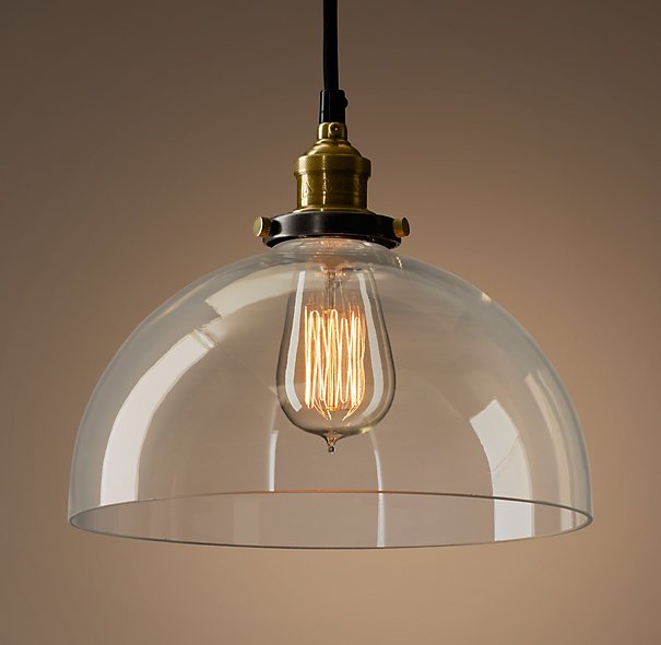 Подвесной светильник Loft Clear Glass SemiSphere Cloche Черный Подвесной светильник Loft Clear Glass SemiSphere Cloche Черный в Тюмени | Loft Concept