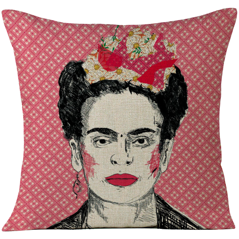 Декоративная подушка Frida Kahlo 14 Красный Бежевый Черный Розовый Декоративная подушка Frida Kahlo 14 Красный Бежевый Черный Розовый в Тюмени | Loft Concept