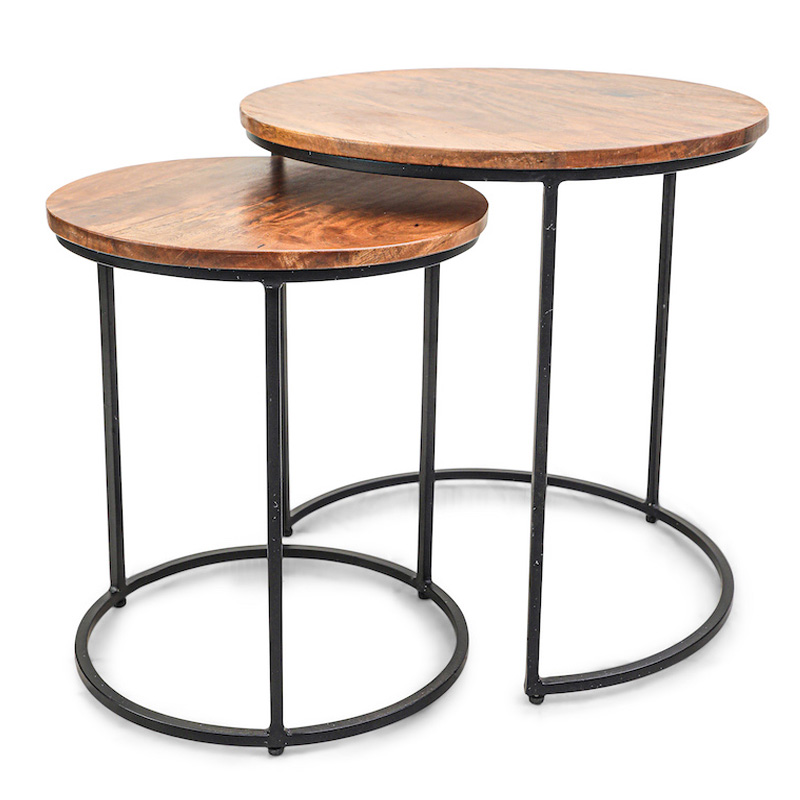 Комплект приставных столов Stafford Table darker Черный Коричневый Комплект приставных столов Stafford Table darker Черный Коричневый в Тюмени | Loft Concept