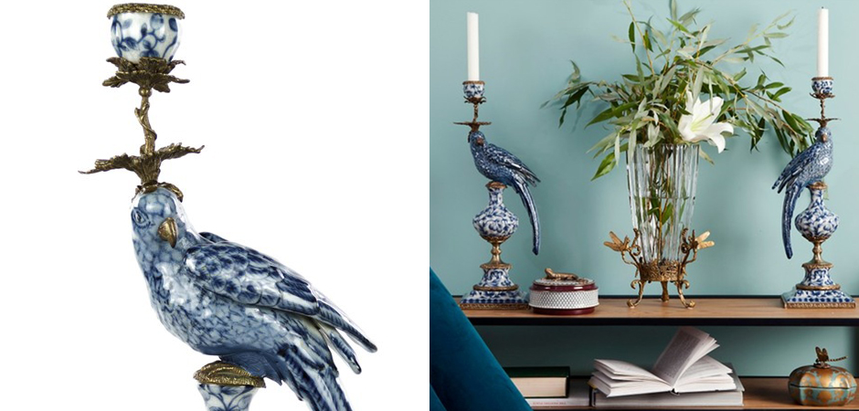 Подсвечник Blue and White Parrot Подсвечник Blue and White Parrot - Loft-Concept в Тюмени