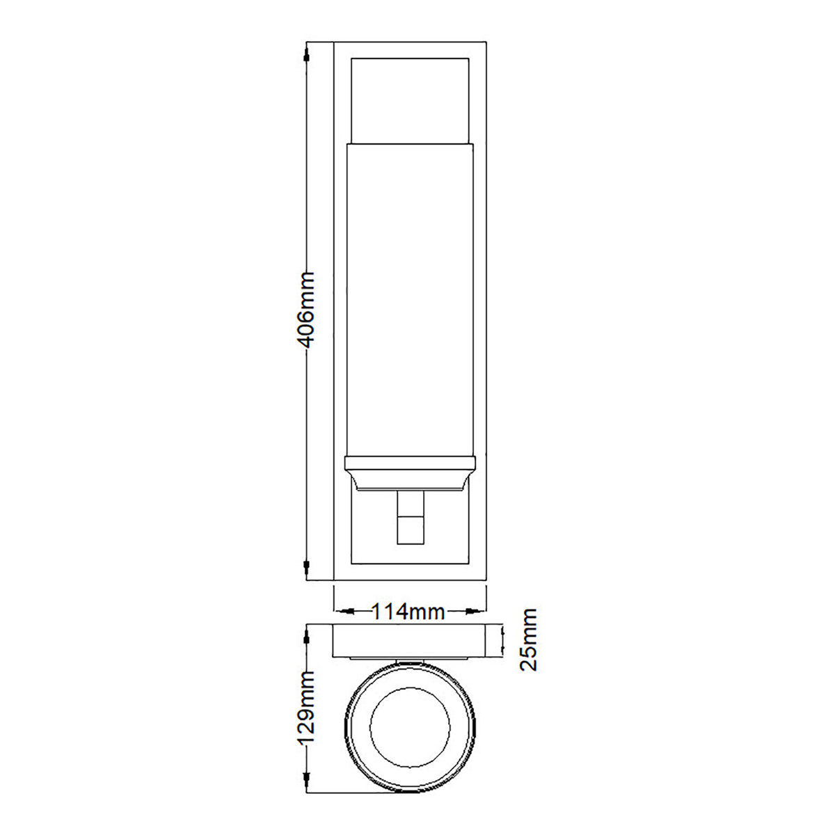 Бра для ванных комнат с белым цилиндрическим плафоном на прямоугольном основании цвета хром Feiss в Тюмени