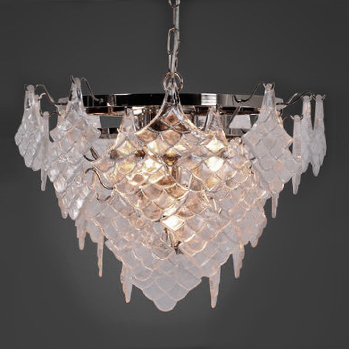 Люстра Glass Scales Хром Прозрачное Стекло Люстра Glass Scales Хром Прозрачное Стекло в Тюмени | Loft Concept