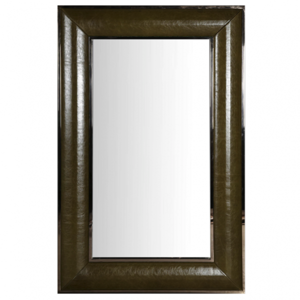 Зеркало настенное Leather Lux Mirror Square Oliva Оливковый Зеркало настенное Leather Lux Mirror Square Oliva Оливковый в Тюмени | Loft Concept