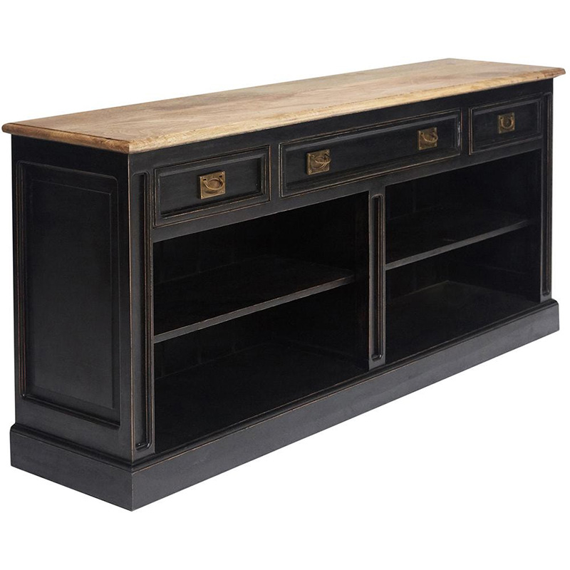 Комод с 3-мя ящиками Provence Sylvie stand Черный Древесина Комод с 3-мя ящиками Provence Sylvie stand Черный Древесина в Тюмени | Loft Concept