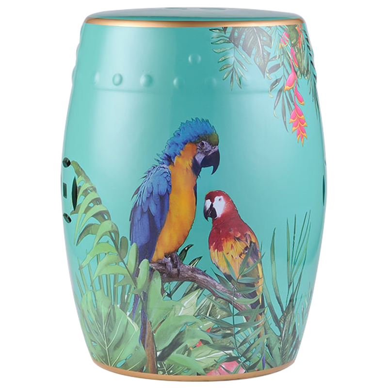 Керамический табурет Parrots Tropical Animal Ceramic Stool Turquoise Бирюзовый Мульти Керамический табурет Parrots Tropical Animal Ceramic Stool Turquoise Бирюзовый Мульти в Тюмени | Loft Concept