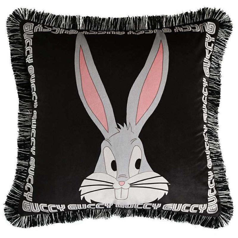 Декоративная подушка Cтиль Gucci Bugs Bunny Черный Серый Белый Декоративная подушка Cтиль Gucci Bugs Bunny Черный Серый Белый в Тюмени | Loft Concept
