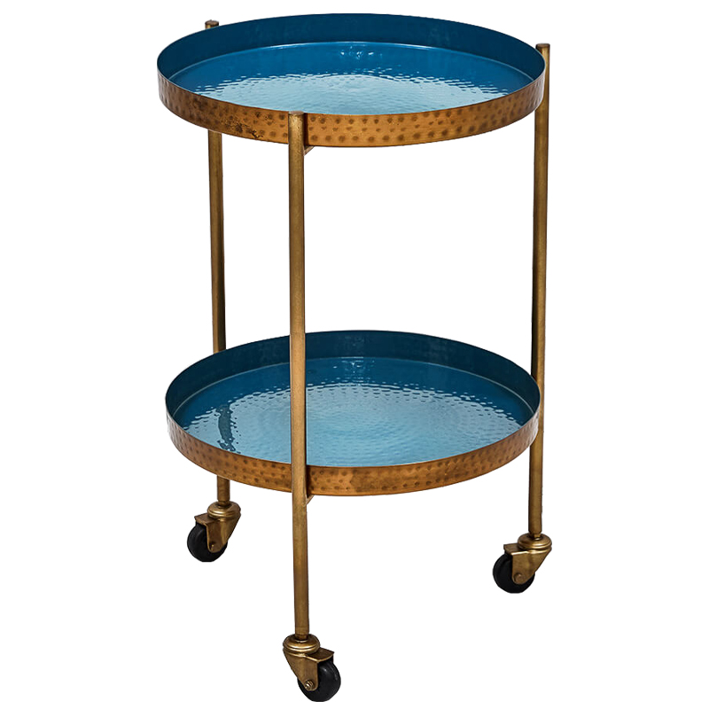 Приставной стол Reina Side Table Морская синь Латунь в Тюмени | Loft Concept 