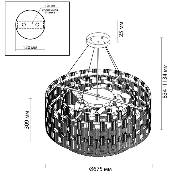 Люстра Ribbed Elements Pendant Round 67 Люстра Ribbed Elements Pendant Round 67 в Тюмени