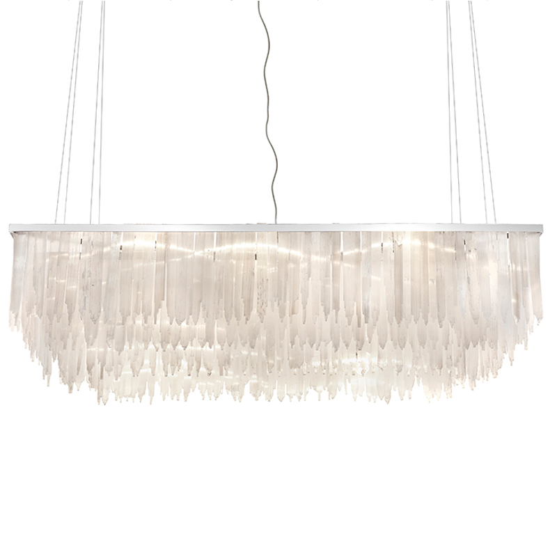 Люстра LAMP SELENITE RECT chromium 160 Прозрачный белый Хром Люстра LAMP SELENITE RECT chromium 160 Прозрачный белый Хром в Тюмени | Loft Concept