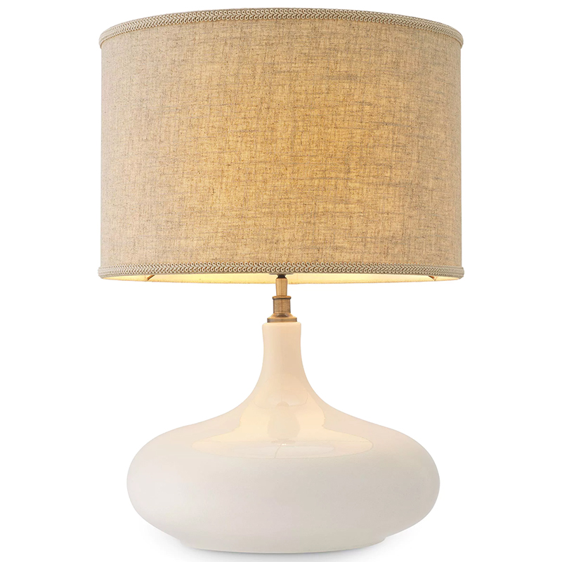 Настольная лампа Eichholtz Table Lamp Jones Белый Бежево-серый Латунь Настольная лампа Eichholtz Table Lamp Jones Белый Бежево-серый Латунь в Тюмени | Loft Concept