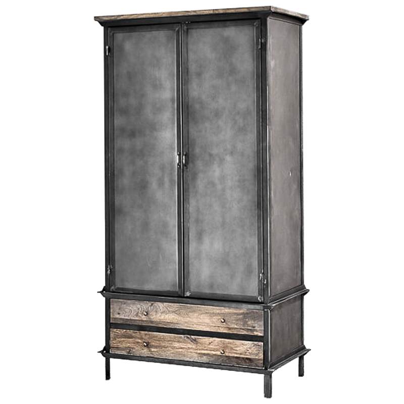 Шкаф Gasparo Loft Wardrobe Металлик винтаж Древесина Шкаф Gasparo Loft Wardrobe Металлик винтаж Древесина в Тюмени | Loft Concept
