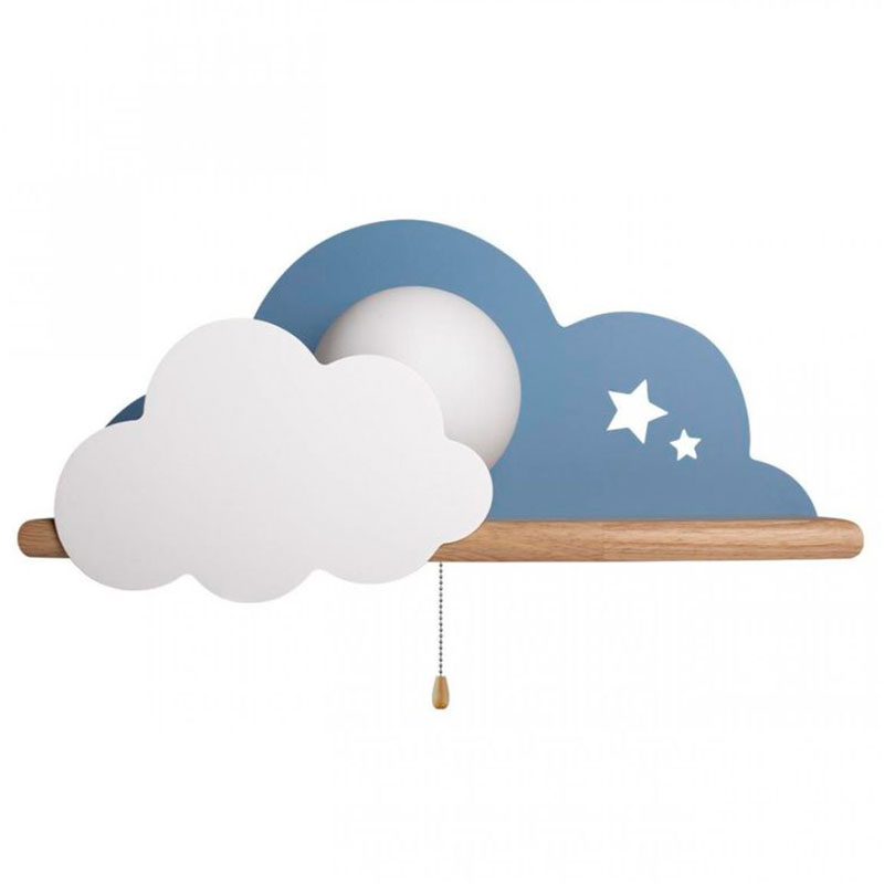 Бра с полкой голубое Облако Wall Lamp Blue Cloud Голубой Древесина Бра с полкой голубое Облако Wall Lamp Blue Cloud Голубой Древесина в Тюмени | Loft Concept