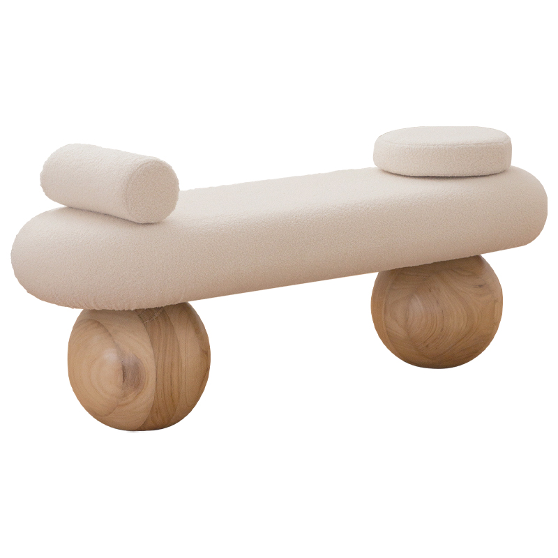 Банкетка Jemima Wooden Forms Bench Бежевый Коричневый Банкетка Jemima Wooden Forms Bench Бежевый Коричневый в Тюмени | Loft Concept