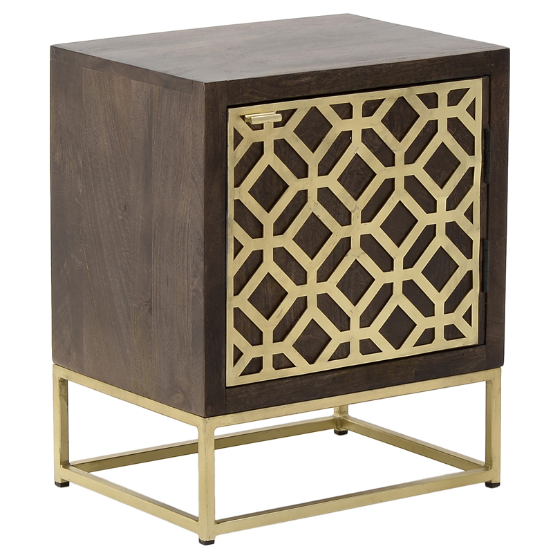 Тумба Iver Nightstand Золотой Коричневый Тумба Iver Nightstand Золотой Коричневый в Тюмени | Loft Concept