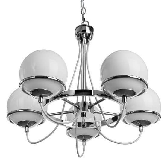 Люстра Melissa Chandelier Chromium 5 Хром Белый Люстра Melissa Chandelier Chromium 5 Хром Белый в Тюмени | Loft Concept
