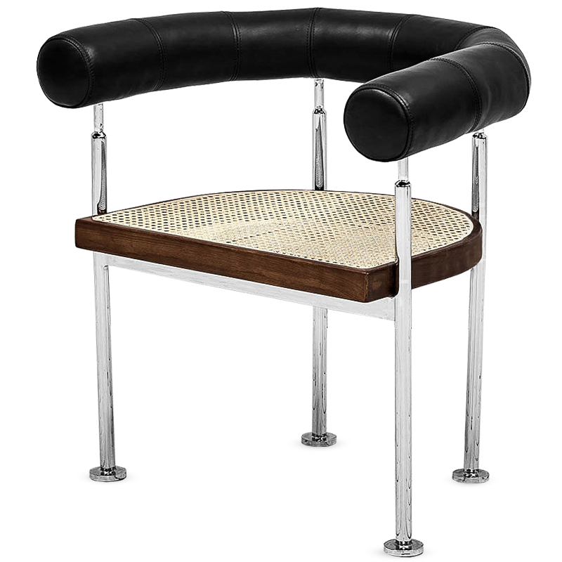 Стул Philibe Stool Черный Коричневый Хром Бежевый Стул Philibe Stool Черный Коричневый Хром Бежевый в Тюмени | Loft Concept