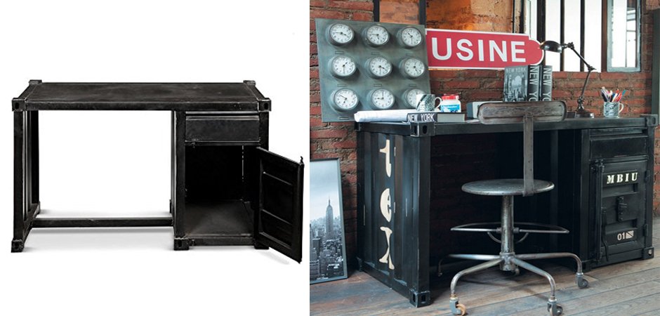 Письменный стол Metal Sea Container Desk Письменный стол Metal Sea Container Desk - Loft-Concept в Тюмени