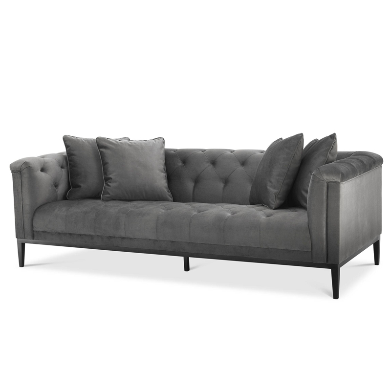 Диван Eichholtz Sofa Cesare Grey Серый Темная бронза Диван Eichholtz Sofa Cesare Grey Серый Темная бронза в Тюмени | Loft Concept