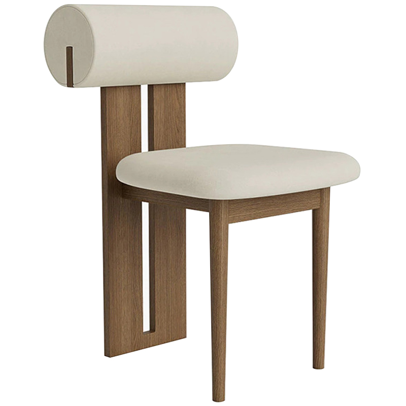 Стул Behemo Dark Wood Chair Молочный Коричневый Стул Behemo Dark Wood Chair Молочный Коричневый в Тюмени | Loft Concept
