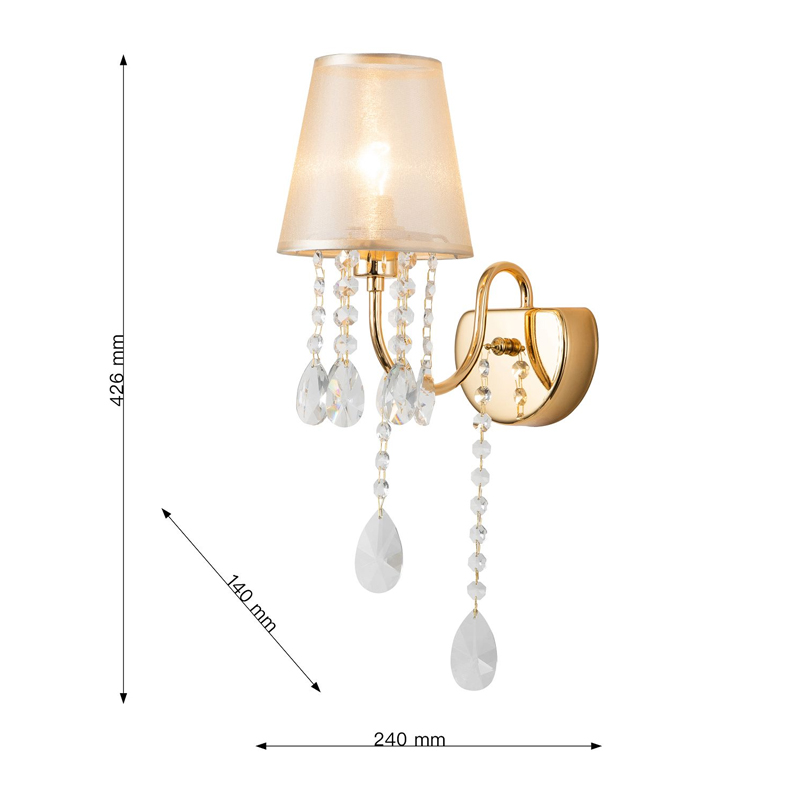 Бра золотого цвета с хрустальным декором Dainty Light Бра золотого цвета с хрустальным декором Dainty Light в Тюмени