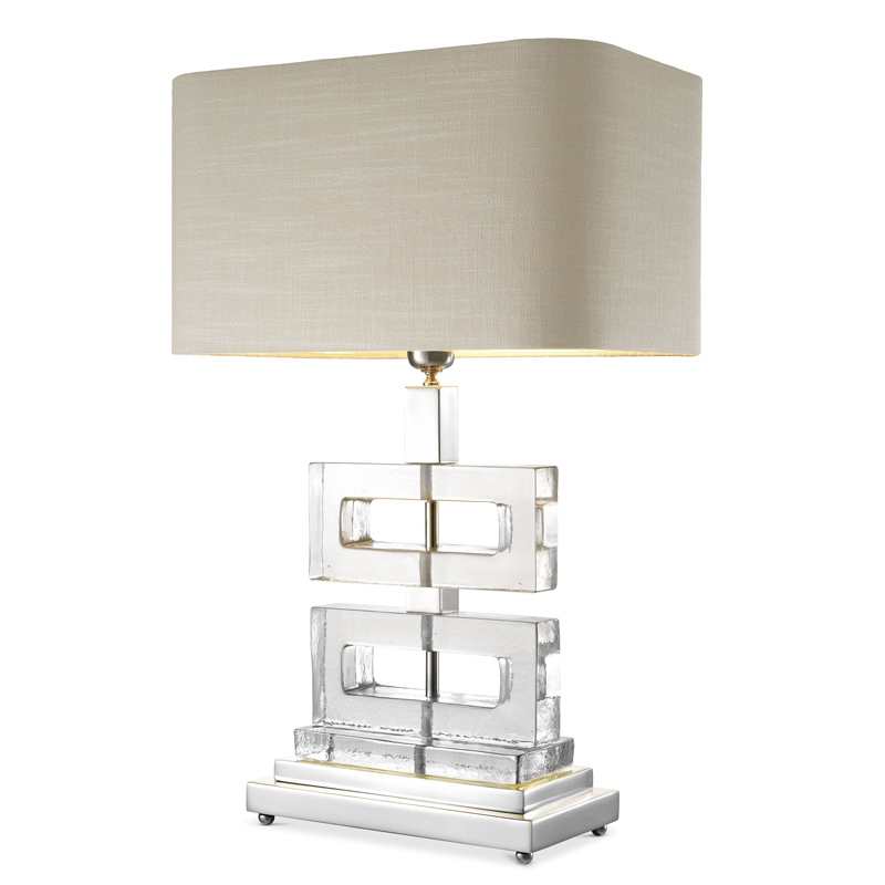 Настольная лампа Eichholtz Table Lamp Umbria Прозрачный Никель Бежево-серый Настольная лампа Eichholtz Table Lamp Umbria Прозрачный Никель Бежево-серый в Тюмени | Loft Concept
