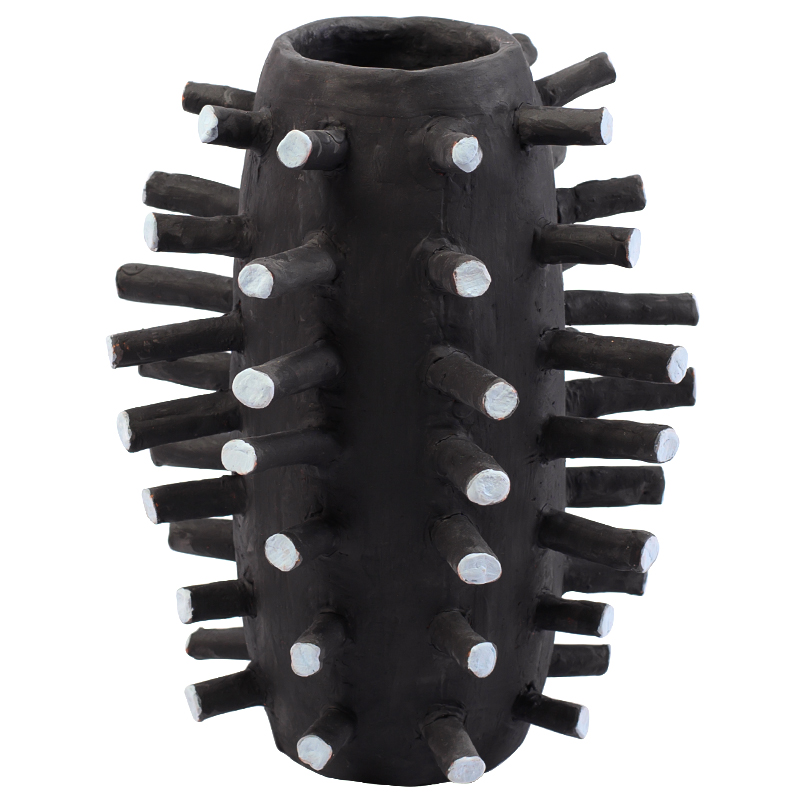 Ваза Shany Round Spikes Vase Черный Светло-голубой Ваза Shany Round Spikes Vase Черный Светло-голубой в Тюмени | Loft Concept