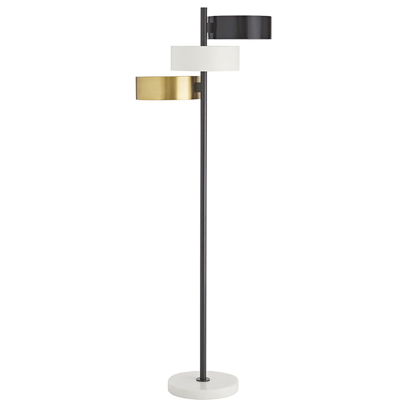 Торшер Arteriors HUTTON FLOOR LAMP Латунь Черный Белый Торшер Arteriors HUTTON FLOOR LAMP Латунь Черный Белый в Тюмени | Loft Concept