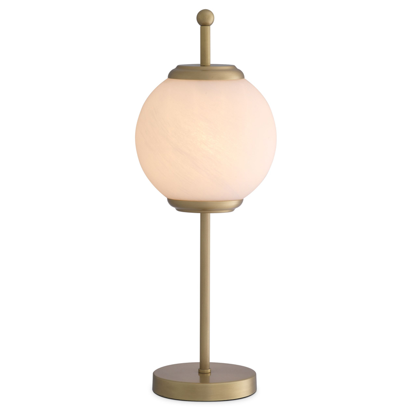 Настольная лампа Eichholtz Table Lamp Deangelo Латунь Античная полированная Белое матовое стекло Настольная лампа Eichholtz Table Lamp Deangelo Латунь Античная полированная Белое матовое стекло в Тюмени | Loft Concept