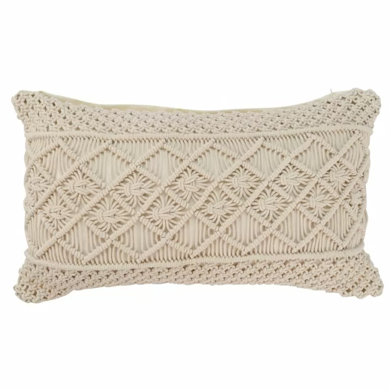 Чехол на подушку с макраме бежевого цвета Macrame Бежевый Чехол на подушку с макраме бежевого цвета Macrame Бежевый в Тюмени | Loft Concept