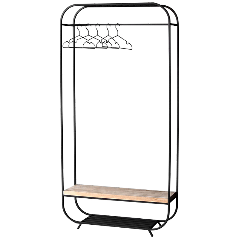 Рейл Tevin Industrial Metal Rust Clothes Rail Черный Светлый дуб Рейл Tevin Industrial Metal Rust Clothes Rail Черный Светлый дуб в Тюмени | Loft Concept