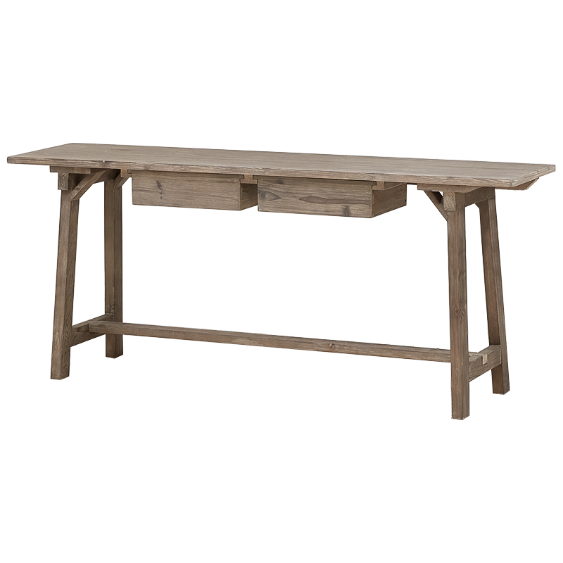 Консоль деревянная с ящиками Wood Jordan Console Table Коричневый Консоль деревянная с ящиками Wood Jordan Console Table Коричневый в Тюмени | Loft Concept
