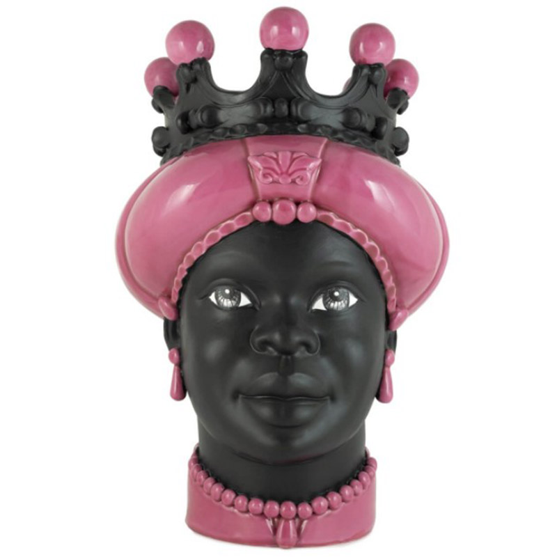 Ваза VASE MORO LADY CROWN DARK pink Черный Розовый Ваза VASE MORO LADY CROWN DARK pink Черный Розовый в Тюмени | Loft Concept