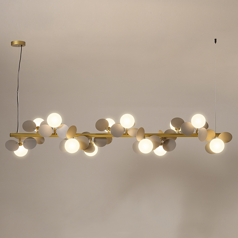 Люстра MATISSE Chandelier Line Золотой Белый Светло-серый Люстра MATISSE Chandelier Line Золотой Белый Светло-серый в Тюмени | Loft Concept